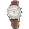 Breitling Navitimer B01 Chronograph 41 Automatic Silver Dial Leather Strap Men's Watch Ab0139211g1p1 In Silver