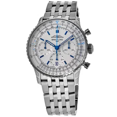 Breitling Navitimer B01 Chronograph 41 Automatic White Dial Steel Men's Watch Ab0139a71g1a1 In Silver