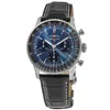 Breitling Navitimer B01 Chronograph 41 Blue Dial Leather Strap Men's Watch Ab0139241c1p1 In Blue