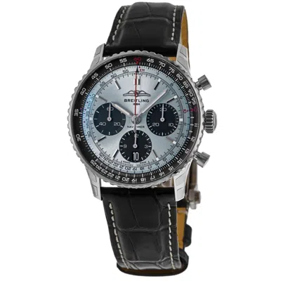 Breitling Navitimer B01 Chronograph 41 Ice Blue Dial Leather Strap Men's Watch Ab0139241c2p1