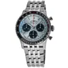 Breitling Navitimer B01 Chronograph 41 Ice Blue Dial Steel Men's Watch Ab0139241c2a1 In Blue
