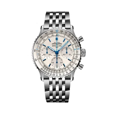 Pre-owned Breitling Navitimer B01 Chronograph 41 Silver Dial Stainless Steel Ab0139a71g1a1