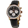 Breitling Navitimer B01 Chronograph 43 Black Dial Leather Strap Men's Watch Rb0138211b1p1 In Black