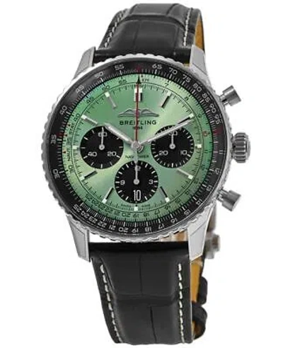 Pre-owned Breitling Navitimer B01 Chronograph 43 Green Men's Watch Ab0138241l1p1