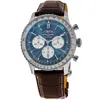 Breitling Navitimer B01 Chronograph 46 Automatic Blue Dial Leather Strap Men's Watch Ab0137211c1p1 In Brown