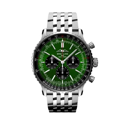 Pre-owned Breitling Navitimer B01 Chronograph 46 Green Dial Watch Ab0137241l1a1