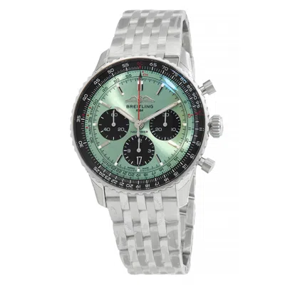 Breitling Navitimer B01 Chronograph Automatic Chronometer Mint Green Dial Men's Watch Ab0138241l1a1 In White
