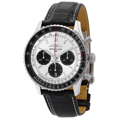Breitling Navitimer B01 Chronograph Automatic Chronometer Silver Dial Men's Watch Ab0138241g1p1 In Black / Silver / White