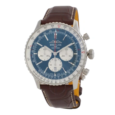 Breitling Navitimer Chronograph Automatic Chronometer Blue Dial Men's Watch Ab0137211c1p1 In Blue / Brown / Silver