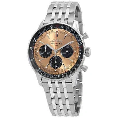 Pre-owned Breitling Navitimer Chronograph Automatic Chronometer Brown Dial Men's Watch
