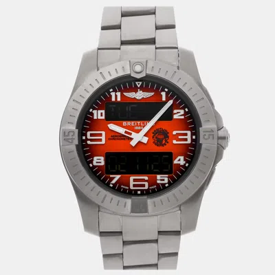 Pre-owned Breitling Aerospace B70 Orbiter 25th Anniversary Eb70101a1o1e1 In Orange