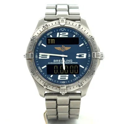 Breitling Aerospace Perpetual Alarm Chronograph Gmt Quartz Analog-digital Chronometer Blue In Metallic