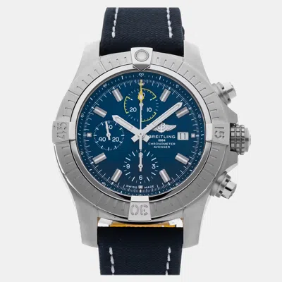 Pre-owned Breitling Avenger Chronograph A13317101c1x1 Blue Automatic Stainless Steel Men's Wristwatc