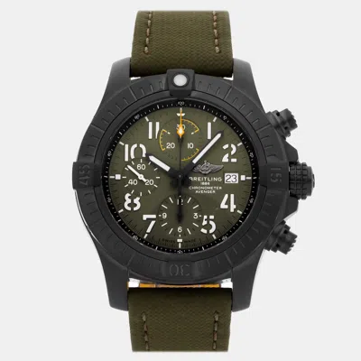 Pre-owned Breitling Avenger Chronograph Night Mission V13317101l1x2 Men's Watch 45 Mm In Green