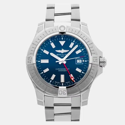 Pre-owned Breitling Avenger Gmt A32395101c1a1 Men's Watch Automatic 45 Mm In Blue