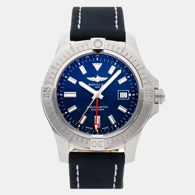 Pre-owned Breitling Avenger Gmt A32395101c1x2 In Blue