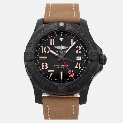 Pre-owned Breitling Avenger Gmt Night Mission V32395101b1x2 45 Mm In Black