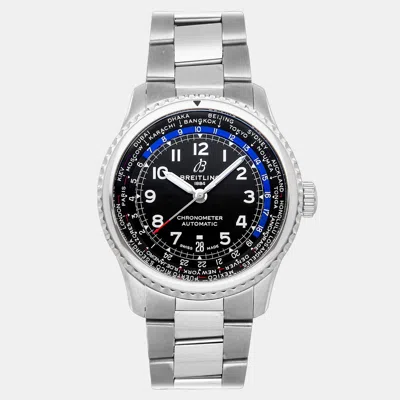 Pre-owned Breitling Aviator 8 B35 Unitime 43 Ab3521u41b1a1 Automatic Black Stainless Steel Men's Wri