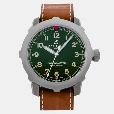 Pre-owned Breitling Aviator Super 8 B20 Eb2040101l1x1 Automatic Green Titanium Men's Wristwatch 46 M