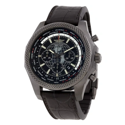 Breitling Bentley Chronograph Automatic Black (globe) Dial Men's Watch Mb0521v4/be46-244s. In Black / Grey