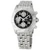 BREITLING PRE-OWNED BREITLING CHRONO GALACTIC CHRONOGRAPH AUTOMATIC CHRONOMETER BLACK DIAL MEN'S WATCH A13358L