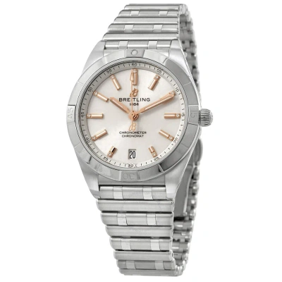 Breitling Chronomat Automatic Diamond White Dial Ladies Watch A10380101a2a1 In Gold Tone / Rose / Rose Gold Tone / White