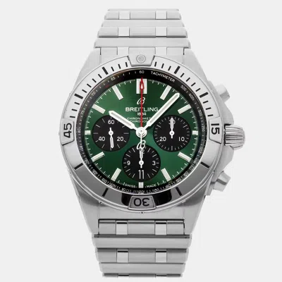 Pre-owned Breitling Chronomat B01 Ab0134101l1a1 In Green
