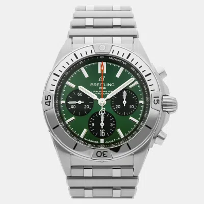 Pre-owned Breitling Chronomat B01 Ab0134101l1a1 In Green