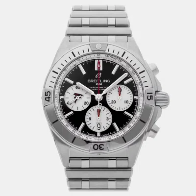 Pre-owned Breitling Chronomat B01 Nfl Atlanta Falcons Ab01342b1b3a1 In Black