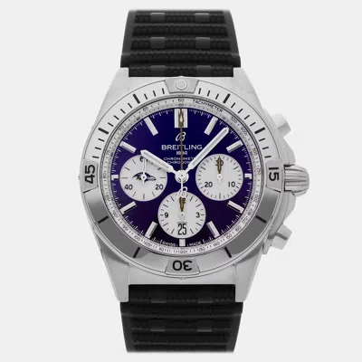 Pre-owned Breitling Chronomat B01 Nfl Baltimore Ravens Edition Ab01342b1k2s1 In Purple