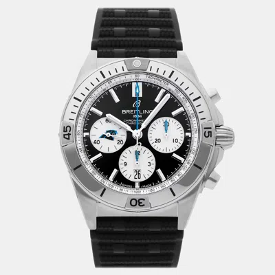 Pre-owned Breitling Chronomat B01 Nfl Carolina Panthers Ab01342b1b5s1 Automatic 42 Mm In Black