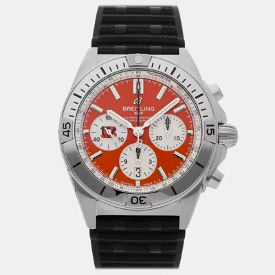 Pre-owned Breitling Chronomat B01 Nfl Cincinnati Bengals Ab01342b1o1s1 In Orange