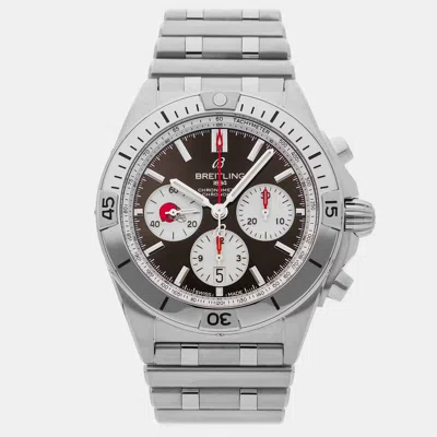 Pre-owned Breitling Chronomat B01 Nfl Cleveland Browns Edition Ab01342b1b6a1 In Black