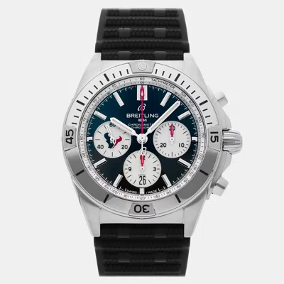 Pre-owned Breitling Chronomat B01 Nfl Houston Texas Edition Ab01342b1cbs1 Automatic 42 Mm In Blue
