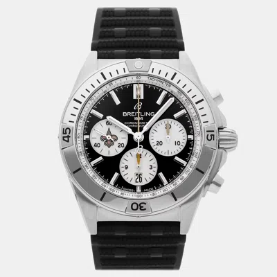 Pre-owned Breitling Chronomat B01 Nfl New Orleans Saints Ab01342b1b4s1 Automatic 42 Mm In Black