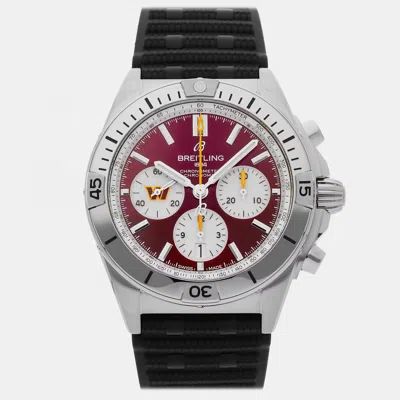 Pre-owned Breitling Chronomat B01 Nfl Washington Commanders Ab01342b1k3s1 In Burgundy