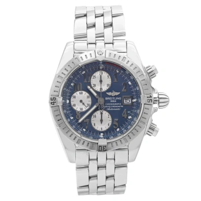 Breitling Chronomat Evolution Chronograph Automatic Chronometer Blue Dial Men's Watch A133 In Metallic