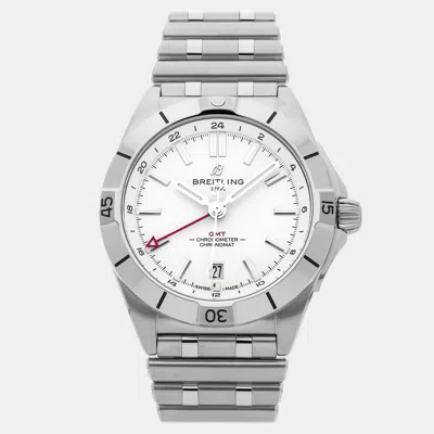 Pre-owned Breitling Chronomat Gmt A32398101a1a1 Silver Automatic Stainless Steel Men's Wristwatch 40