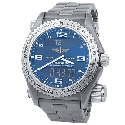 Breitling Emergency Perpetual Alarm Gmt Quartz Analog-digital Chronometer Blue Dial Men's In Metallic