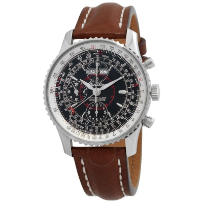 Breitling Montbrillant Datora Chronograph Automatic Black Dial Men's Watch A2133012/b571 In Black / Brown