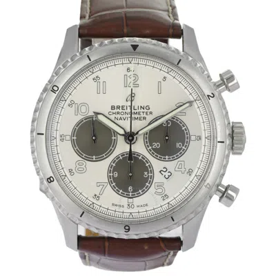 Breitling Navitimer 8 Chronograph Automatic Chronometer White Dial Men's Watch Ab0117 In Brown / White