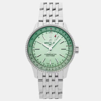Pre-owned Breitling Navitimer A17395361l1a1 In Green