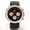 BREITLING PRE-OWNED BREITLING NAVITIMER CHRONOGRAPH AUTOMATIC CHRONOMETER BLACK DIAL MEN'S WATCH RB0121