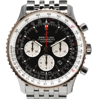 Breitling Navitimer Chronograph Automatic Chronometer Black Dial Men's Watch Ub0127 In Metallic