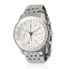 BREITLING PRE-OWNED BREITLING NAVITIMER CHRONOGRAPH GMT AUTOMATIC CHRONOMETER SILVER DIAL MEN'S WATCH A2432212