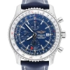 BREITLING PRE-OWNED BREITLING NAVITIMER CHRONOGRAPH GMT AUTOMATIC CHRONOMETER BLUE DIAL MEN'S WATCH A24322