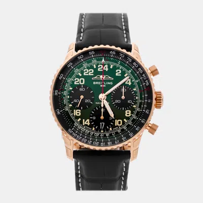 Pre-owned Breitling Navitimer Rb12302a1l1p1 In Green