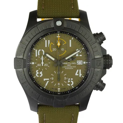Breitling Night Mission Chronograph Automatic Chronometer Green Dial Men's Watch V13317