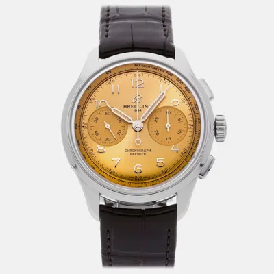 Pre-owned Breitling Premier B09 Chronograph Ab0930f51h1p1 In Orange