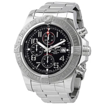 Breitling Super Avenger Ii Chronograph Automatic Chronometer Black Dial Men's Watch A13371 In Metallic